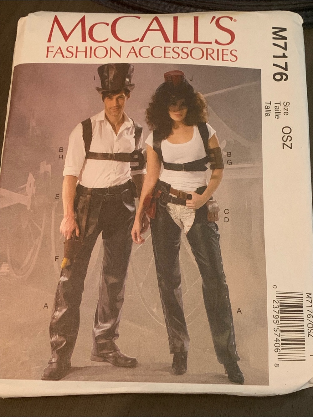 🌸 OS Steampunk Cowboy Chaps Pants, Hats & Chest Harness Unisex Sewing Pattern